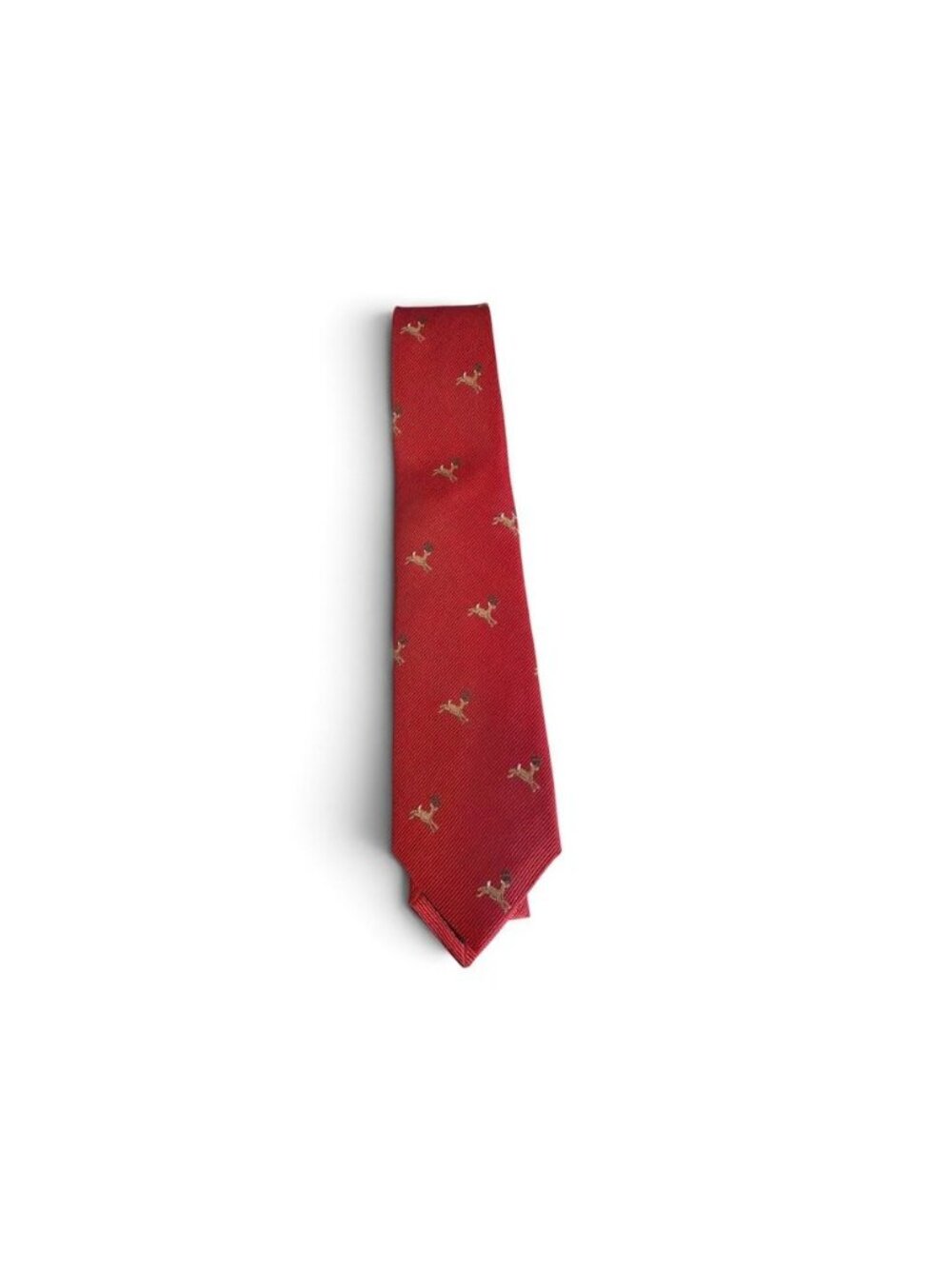 Crrewcuts Silk Red Tie with Reindeer Design